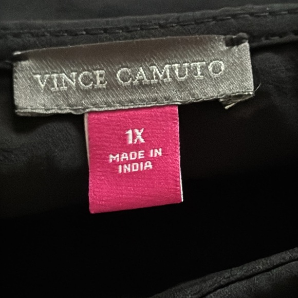 Vince Camuto Rich Black Summer 3 one shoulder 3/4 sleeves ruffle top blouse 1X - Picture 9 of 13